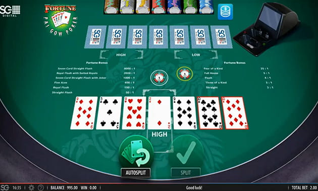 Typical Pai Gow Layout